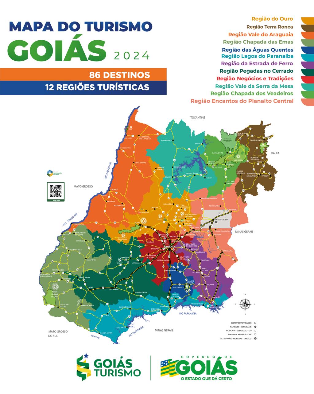 Novo Mapa do Turismo de Goiás passa a contar com 86 municípios 